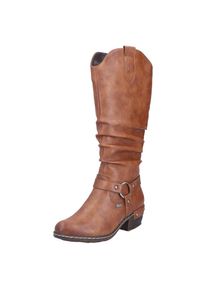 Rieker, Unisex, Westernstiefel , Blockabsatz, Cowboystiefel mit wasserabweisender RiekerTEX-Membran, braun, 36, Normalschaft, Stiefel im modischen 