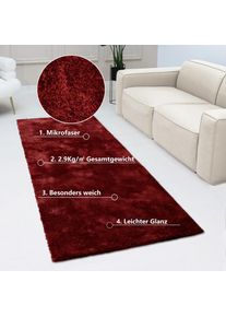 Bruno Banani, Hochflor-L&auml;ufer &raquo;Dana Teppich, Kundenliebling&laquo; rechteckig 30 mm H&ouml;he Br&uuml;cke, uni, weich, Mikrofaser, Diele, Flur, Wohnzimmer, 