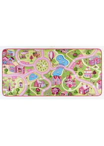 Kinderteppich »Sweettown« rechteckig 7 mm Höhe Kurzflor, Strassen-Spielteppich, Spielunterlage, Kinderzimmer , rosa , Hanse Home , Obermaterial:...