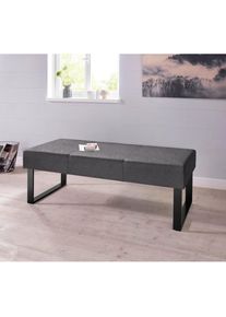 Home Affaire , Sitzbank »Oliver«, Breite 140cm, mit Metallgestell , grau , Sitz gepolstert