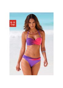 Lascana , Bügel-Bandeau-Bikini, im modischen Farbverlauf , lila , Im modischen Farbverlauf