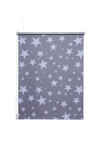 Seitenzugrollo »Druck Sterne« verdunkelnd energiesparend ohne Bohren freihängend , grau , Liedeco , Obermaterial: 95% Polyester, 4% Metall, 1%...