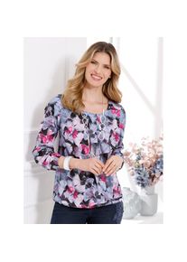 Classic Basics , Schluppenbluse , lila , schmeichelnde Falten am Ausschnitt