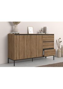 Sideboard »Bari«, Kommode mit 2 Türen und 3 Schubkästen, Breite 140 cm , schwarz , Inosign