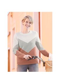 Classic Basics , Rundhalspullover »Pullover« , rot , modisches Colour-Blocking-Dessin