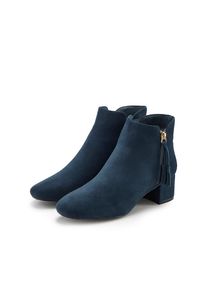 Lascana , Stiefelette, Stiefel, Boots mit bequemem Blockabsatz VEGAN , blau , Mit modischen Tassel-Details