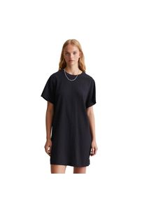 Marc O'Polo Marc O'polo Denim, Unisex, Marc O'Polo DENIM Midikleid Crinkle-Optik, nicht gef&uuml;ttert, im T-Shirt-Stil, blau depths, L, N-Gr, Crinkle-Kleid von Marc 