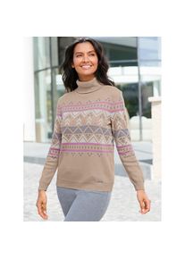 Casual Looks , Norwegerpullover »Rollkragen-Pullover« , beige , mit 50% Baumwolle