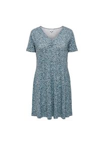 Only CARMAKOMA , Jerseykleid »CARFLAWSONE LIFE S/S V-NECK DRESS JRS« , blau , Sommerkleid von Only CARMAKOMA