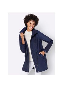 Inspirationen , Parka mit Kapuze , blau , figurschmeichelnde Länge