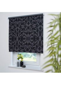Seitenzugrollo &raquo;Dekor Ornament&laquo; Lichtschutz ohne Bohren , grau , Liedeco , Obermaterial: 100% Polyester