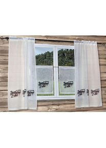 Gardine »Wintermärchen«, (1 St.), Landhaus-Look , beige , HOSSNER - ART OF HOME DECO