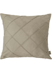 Dekokissen »Samt Ladina Mit Biesen«, Kissenhülle o. Füllung, 1 Stk 50x50 , beige , LeGer Home by Lena Gercke