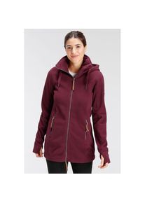 Polarino , Fleecejacke, mit Kapuze, aus Fleece, atmungsaktiv, schnell trocknend , rot , Funktionelle Fleecejacke für kalte Tage, hält dich warm und...