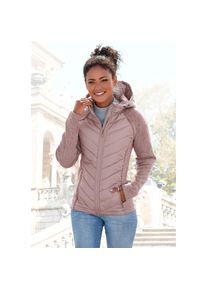Vivance , Steppjacke, mit Kapuze, mit Strickfleece-Ärmeln , rosa , Steppjacke mit kuschligem Strickfleece an den Ärmeln