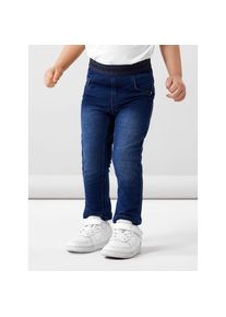 name it, Unisex, Jeansjeggings &raquo;NMFSALLI DNMTORINA SWE LEGGING&laquo;, dunkelblau denim, 104, N-Gr, Normaler Bund mit Gummizug verhindert Rutschen und 