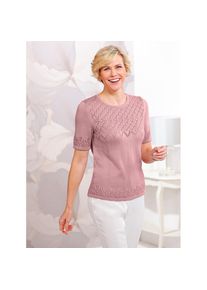 CLASSIC , Ajourpullover »Pullover« , lila , attraktive Ajourbordüre an Ausschnitt, Ärmelabschlüssen und Saum