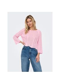 Only , Rundhalspullover »ONLNOLA LIFE 3/4 PULLOVER KNT NOOS« , pink , Verkürzter Strickpullover von Only