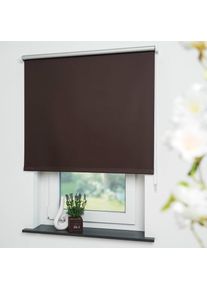 Seitenzugrollo »Thermo« verdunkelnd energiesparend mit Bohren freihängend Welle 36 mm stabiler Kettenzug , braun , Liedeco , Obermaterial: 95%...