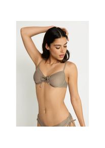LSCN by LASCANA , Bügel-Bikini-Top »Gina«, in trendigen Farben , grau , Modische Raffung am Dekolleté in Unifarben