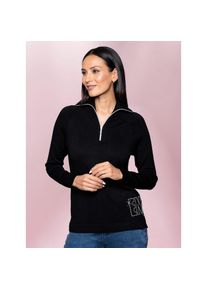 Heine , Troyer »Pullover« , schwarz , Schriftzug mit Glitzersteinchen