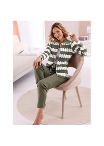 feel good, Unisex, feel good Hausanzug, khaki, ecru, bedruckt, 48/50, Interlock