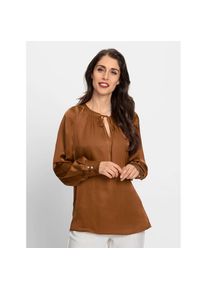 Heine , Satinbluse , braun , reine Viskose