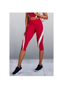 active by Lascana LASCANA ACTIVE , Caprihose, mit seitlichem Kontrasteinsatz , rot , Performance Capri Leggings mit seitlichem Kontrasteinsatz