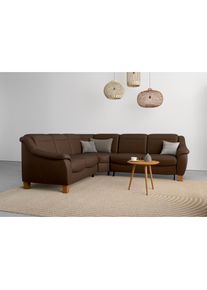 Ecksofa »Caldera L-Form« Federkern, wahlweise mit Kopfteilverstellung, Bettfunktion, Bettkasten , braun , Home Affaire