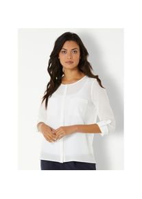Heine , Seidenbluse , beige , Modischer Casual-Look hinten länger