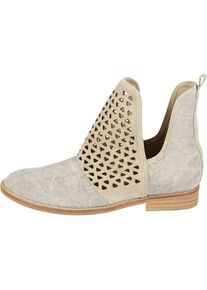 Heine , Damen , Stiefelette , beige , Mix aus Rind-Nappaleder und Textil