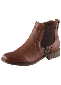 Mustang Shoes , Damen , Chelseaboots , Schlupfstiefel, Stiefelette, Business Schuh in aktueller Used-Optik , braun , Mit Stretcheinsatz und...