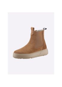 Heine , Damen , Stiefelette , braun , aus Rind-Veloursleder