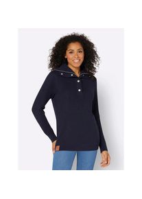 Casual Looks , Troyer »Troyer-Pullover« , blau , mit 50% Baumwolle