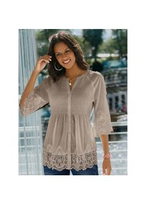 Alessa W. Collection Alessa W., Unisex, Spitzenbluse, sesam, 48, reine Baumwolle