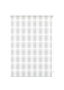 Seitenzugrollo »Mini Doppelrollo Karo« Lichtschutz Sichtschutz mit Bohren/ohne Bohren freihängend segmentweise gewebter Stoff , weiss , Gardinia ,...