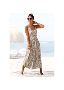 Vivance , Midikleid, mit Blümchenprint, luftiges Sommerkleid, Strandkleid , beige , Breite Träger