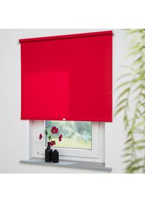 Springrollo &raquo;Uni&laquo; Lichtschutz mit Bohren freih&auml;ngend Rollowelle 36 mm, starke Feder , rot , Liedeco , Obermaterial: 95% Polyester, 4% Metall, 1%...