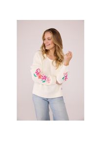 LIEBLINGSSTÜCK Lieblingsstück , Damen , Strickpullover »AminaL«, mit Stickerei am Ärmel , weiss , Femininer Pullover mit Stickerei von Lieblingsstück