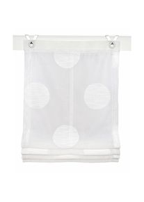 Kutti, Raffrollo &raquo;Rhonda&laquo; mit Hakenaufh&auml;ngung ohne Bohren weiss, halbtransparent, mit Motiv, gemustert, mit Fensterhaken, wei&szlig;, Scherli, Obermaterial: