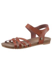 Mustang Shoes , Riemchensandale , Sommerschuh, Sandalette, Klettschuh, mit Klettverschluss-Riemchen , braun , Klassische Sandale für den Sommer!