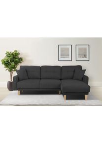 Home Affaire Ecksofa »TRIPLO optionale Schlafsofa mit Bettkasten, Masse B/T/H: 234/164/89 cm« L-Form wahlweise mit Bettfunktion - Liegefläche 132x210 cm , grau...