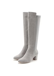 Lascana , Damen , Stiefel mit Stretcheinsatz und Langschaft, Stiefelette, Langer Stiefel VEGAN , grau , Stiefel mit modischem Stretch-Einsatz und...