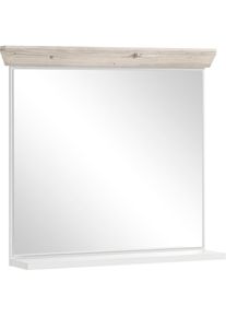 Home Affaire, Home Affaire Badspiegel &raquo;Florenz, Spiegel im Landhausstil&laquo; in Pinie Weiss, mit Ablagefl&auml;che, Breite 80 cm, pinie wei&szlig; dekor, FSC -