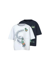 name it , Kurzarmshirt »NMMVILIAN 2P SS RLX TOP«, (Packung, 2 tlg.) , blau , 2-er Pack Shirts von name it für Jungen