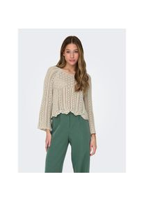 Only , Rundhalspullover »ONLNOLA LIFE 3/4 PULLOVER KNT NOOS« , grau , Verkürzter Strickpullover von Only