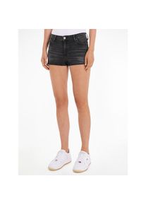 Tommy Jeans , Shorts »NORA MD SHORT AH1288«, mit Logo-Badge & Flag , schwarz , Hot Pants von Tommy Jeans Womanswear