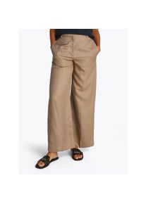 Tommy Hilfiger, Unisex, Leinenhose &raquo;VISCOSE LINEN WIDE LEG PANTS&laquo; mit B&uuml;gelfalten,k&uuml;hlendes Premium Leinen, safari canvas, 46, N-Gr, Hose von TOMMY 