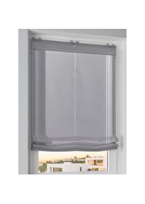 Raffrollo mit Ösen , grau , HEINE HOME