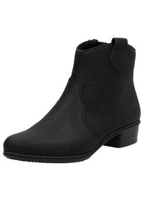 Rieker , Westernstiefelette, Stiefelette, Cowboyboots, Blockabsatz, mit Innenreissverschluss , schwarz , Stiefelette mit Anziehlasche - im...